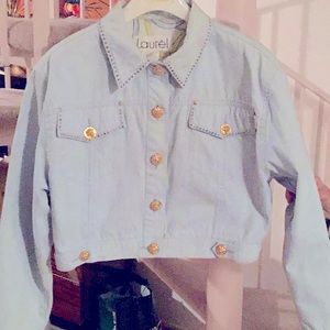 Laurel by Escada vintage denim sport jacket and short L (42) made in Italy